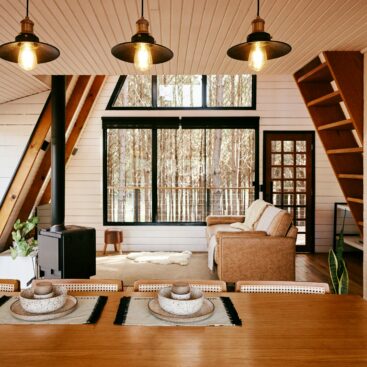 living room A frame house